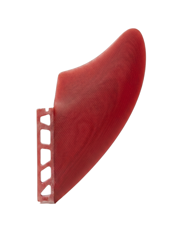 Cherry Red fibreglass keel fins for Futures-style boxes by Fin Blanks