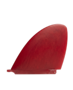 Cherry Red fibreglass D-fin longboard fin for US Box by Fin Blanks