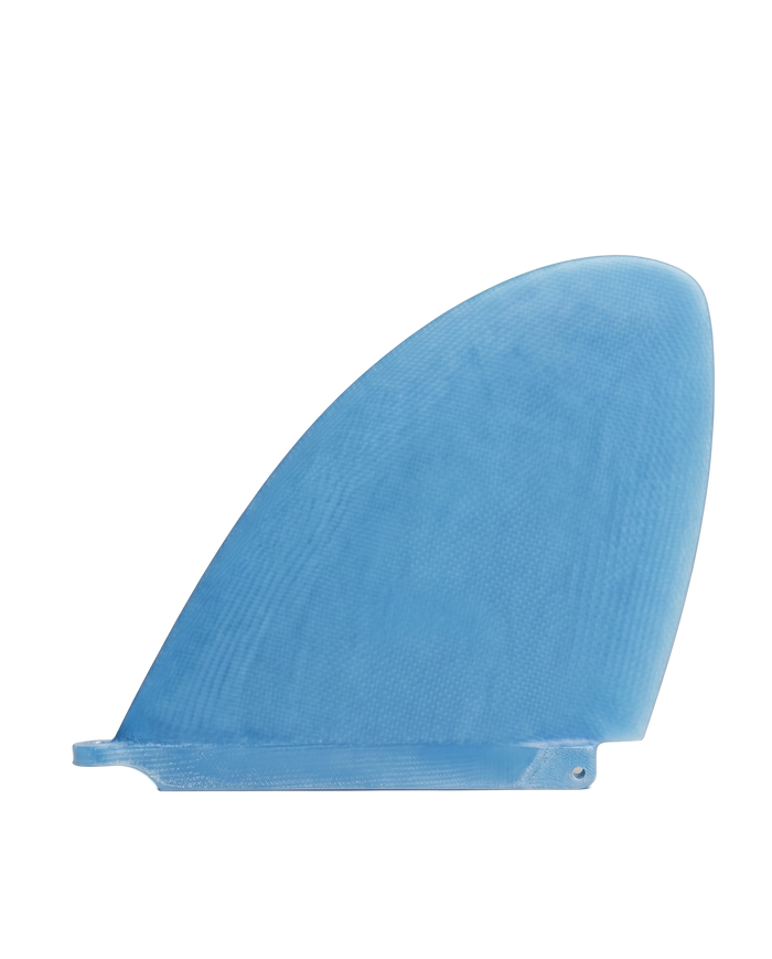 Sky Blue fibreglass D-fin longboard fin for US Box by Fin Blanks