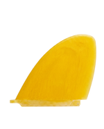 Sunshine Yellow fibreglass D-fin longboard fin for US Box by Fin Blanks