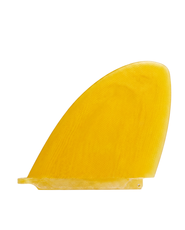 Sunshine Yellow fibreglass D-fin longboard fin for US Box by Fin Blanks