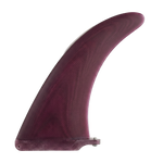 Burgundy fibreglass dolphin longboard fin for US Box by Fin Blanks