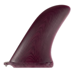 Burgundy fibreglass flex longboard fin for US Box by Fin Blanks
