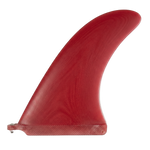 Cherry Red fibreglass flex longboard fin for US Box by Fin Blanks