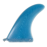 Sky Blue fibreglass flex longboard fin for US Box by Fin Blanks
