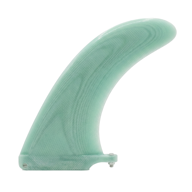 Seafoam Mint fibreglass hamster longboard fin for US Box by Fin Blanks