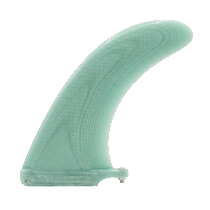Seafoam Mint fibreglass hamster longboard fin for US Box by Fin Blanks