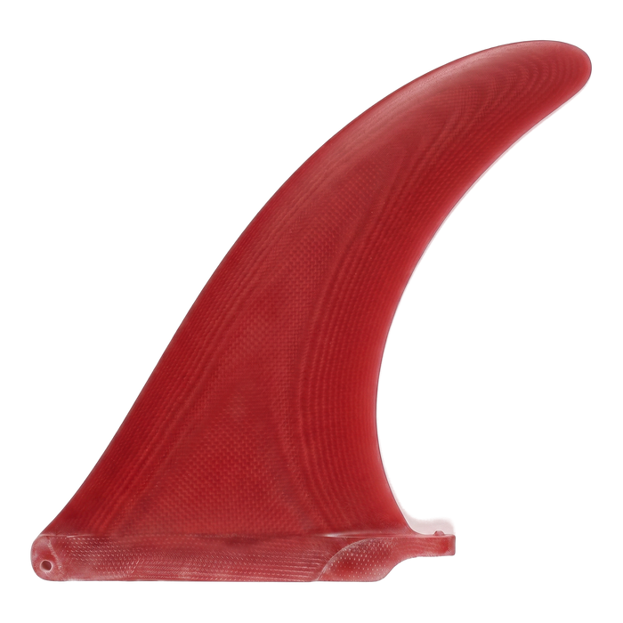 Cherry Red fibreglass longboard fin for US Box by Fin Blanks