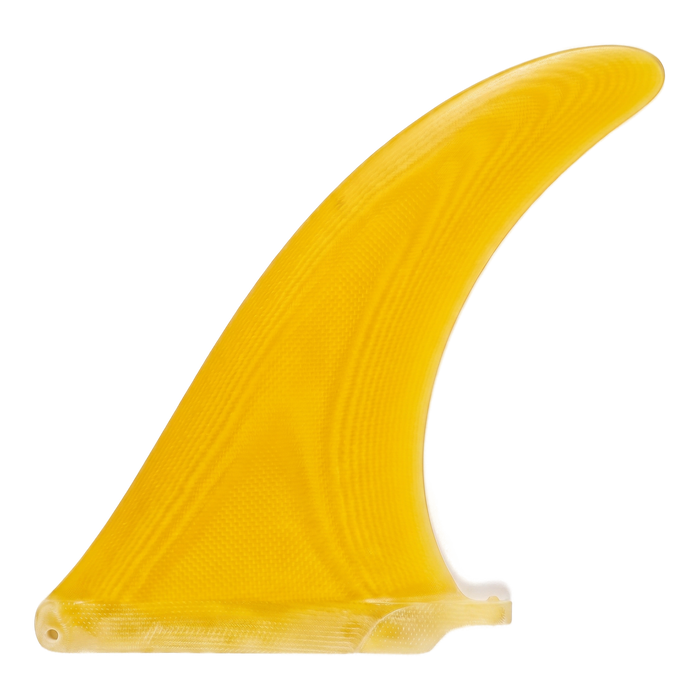 Sunshine Yellow fibreglass longboard fin for US Box by Fin Blanks