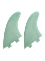 Seafoam Mint fibreglass MR-style twin fins for FCS I-style boxes by Fin Blanks