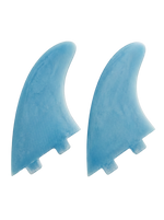 Sky Blue fibreglass MR-style twin fins for FCS I-style boxes by Fin Blanks